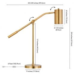 Willis 24 in. Brass Table Lamp with Boom Arm by Meyer&Cross -Hot Sale HomeGlam Store brass meyer cross table lamps tl1016 fa 1000