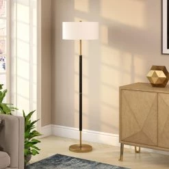 Simone 61.5 in. Matte Black and Brass Floor Lamp by Meyer&Cross 14 Simone 61.5 in. Matte Black and Brass Floor Lamp by Meyer&Cross -Hot Sale HomeGlam Store brass with matte black meyer cross floor lamps fl0159 31 1000