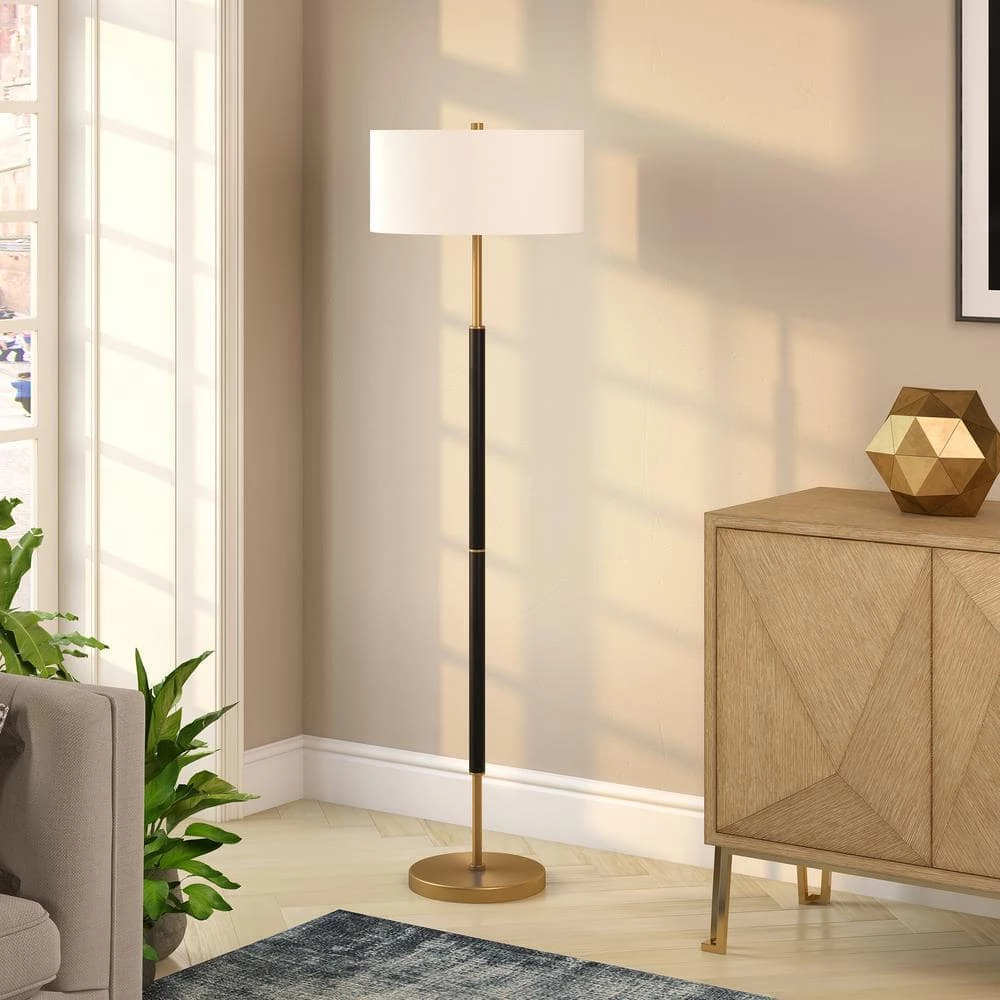 Simone 61.5 in. Matte Black and Brass Floor Lamp by Meyer&Cross 8 Simone 61.5 in. Matte Black and Brass Floor Lamp by Meyer&Cross - Image 7
