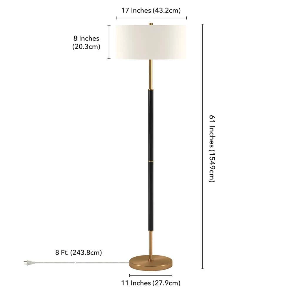 Simone 61.5 in. Matte Black and Brass Floor Lamp by Meyer&Cross 3 Simone 61.5 in. Matte Black and Brass Floor Lamp by Meyer&Cross - Image 2