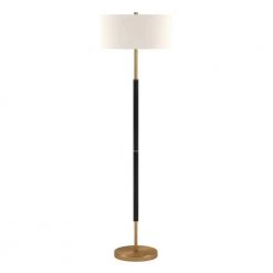 Simone 61.5 in. Matte Black and Brass Floor Lamp by Meyer&Cross