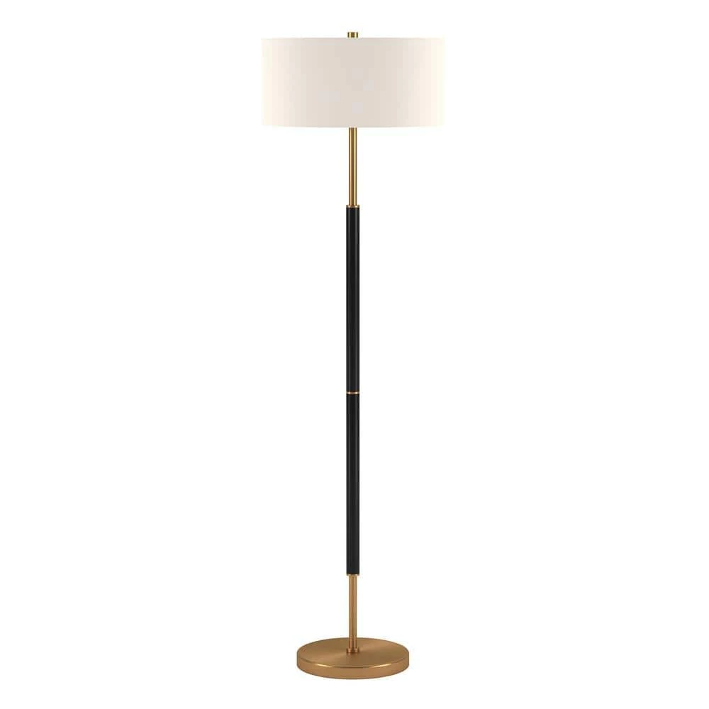 Simone 61.5 in. Matte Black and Brass Floor Lamp by Meyer&Cross 2 Simone 61.5 in. Matte Black and Brass Floor Lamp by Meyer&Cross