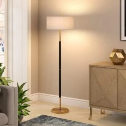 Simone 61.5 in. Matte Black and Brass Floor Lamp by Meyer&Cross 10 Simone 61.5 in. Matte Black and Brass Floor Lamp by Meyer&Cross -Hot Sale HomeGlam Store brass with matte black meyer cross floor lamps fl0159 c3 1000
