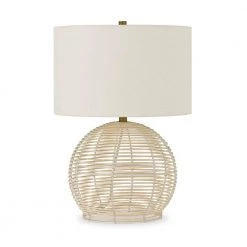 Bryn 21.5 in. Brown Rattan Table Lamp by Meyer&Cross
