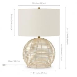 Bryn 21.5 in. Brown Rattan Table Lamp by Meyer&Cross -Hot Sale HomeGlam Store brown meyer cross table lamps tl0081 fa 1000