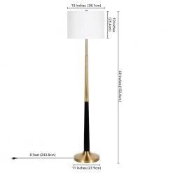 Lyon 60 in. 2-Tone Brushed Brass and Matte Black Floor Lamp by Meyer&Cross -Hot Sale HomeGlam Store brushed brass and matte black meyer cross floor lamps fl0894 44 1000