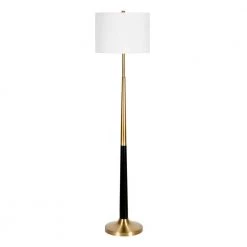 Lyon 60 in. 2-Tone Brushed Brass and Matte Black Floor Lamp by Meyer&Cross