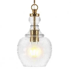 Verona 1-Light Brushed Brass Pendant with Seeded Glass Shade by Meyer&Cross -Hot Sale HomeGlam Store brushed brass meyer cross chandeliers pd1072 1f 1000