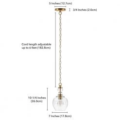 Verona 1-Light Brushed Brass Pendant with Seeded Glass Shade by Meyer&Cross -Hot Sale HomeGlam Store brushed brass meyer cross chandeliers pd1072 fa 1000