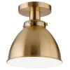 Madison 8 in. Brushed Brass/Brushed Brass Semi Flush Mount with Metal Shade by Meyer&Cross 2 Madison 8 in. Brushed Brass/Brushed Brass Semi Flush Mount with Metal Shade by Meyer&Cross -Hot Sale HomeGlam Store brushed brass meyer cross flush mount lights sf1646 64 1000