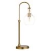 Verona 27 in. Brushed Brass Arc Table Lamp with Clear Glass Shade by Meyer&Cross -Hot Sale HomeGlam Store brushed brass meyer cross table lamps tl0800 64 1000