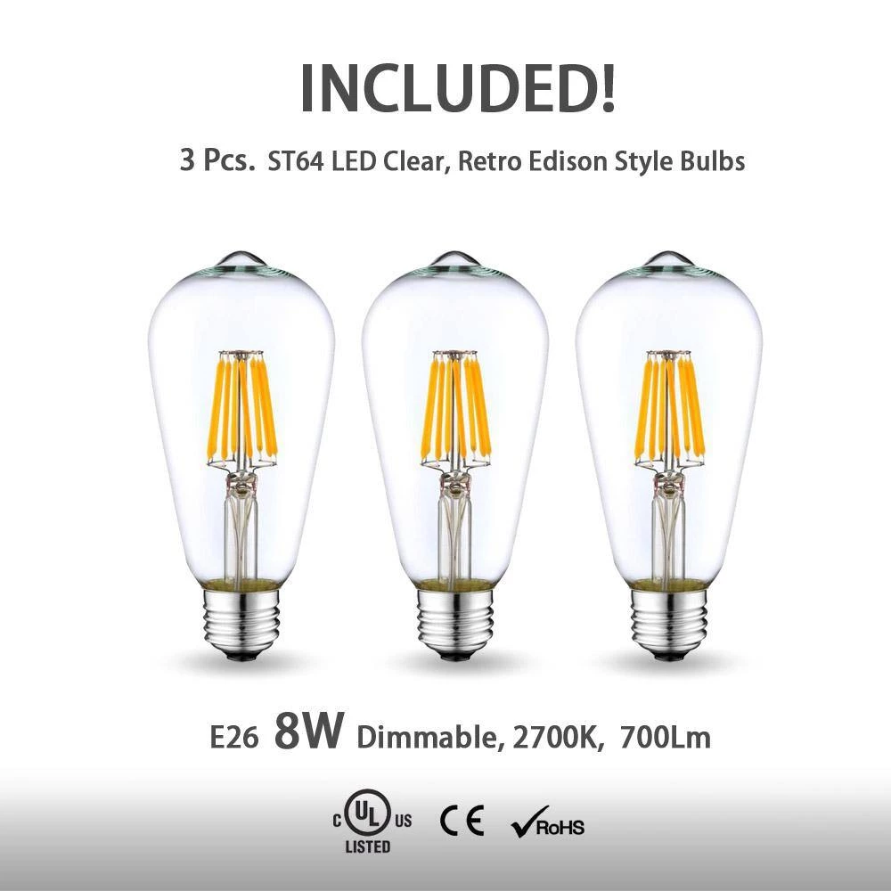 Midtown 84 in. H Brushed Metal Finish 3-Light LED Dimmable Arch Floor Lamp with Vintage LED Bulbs by HomeGlam 6 Midtown 84 in. H Brushed Metal Finish 3-Light LED Dimmable Arch Floor Lamp with Vintage LED Bulbs by HomeGlam - Image 4