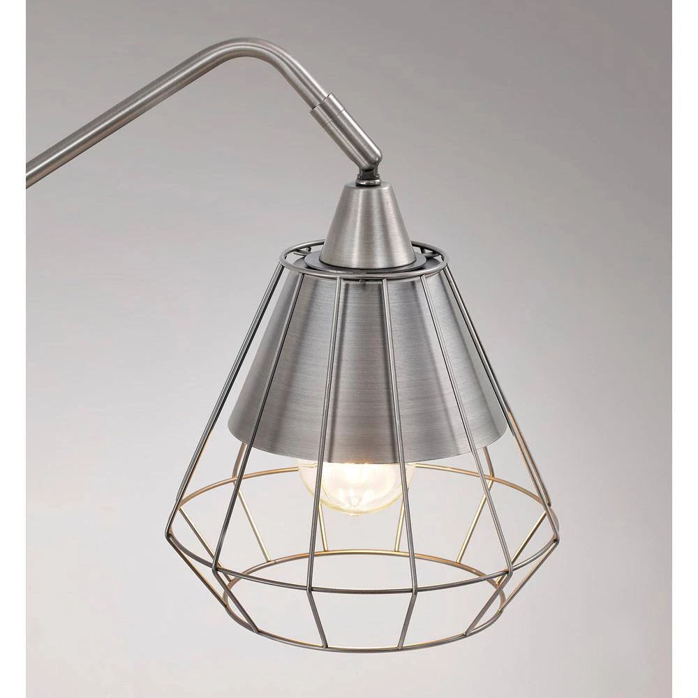 Midtown 84 in. H Brushed Metal Finish 3-Light LED Dimmable Arch Floor Lamp with Vintage LED Bulbs by HomeGlam 5 Midtown 84 in. H Brushed Metal Finish 3-Light LED Dimmable Arch Floor Lamp with Vintage LED Bulbs by HomeGlam - Image 3