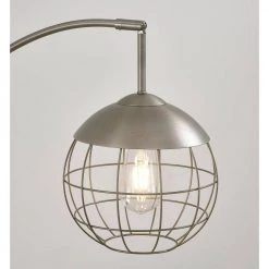 Metro 83 in. 3-Light Brushed Metal Dimmable LED Floor Lamp with LED Bulbs by HomeGlam -Hot Sale HomeGlam Store brushed metal homeglam floor lamps hg8533bmm 4f 1000