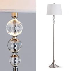 Madison 61.5 in. Brushed Nickel Crystal Balls Metal Floor Lamp by HomeGlam 7 Madison 61.5 in. Brushed Nickel Crystal Balls Metal Floor Lamp by HomeGlam -Hot Sale HomeGlam Store brushed nickel homeglam floor lamps hg9057f bn 4f 1000