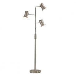 Studio 73 in. Brushed Nickel Finish 3-Lights Metal Floor Lamp by HomeGlam