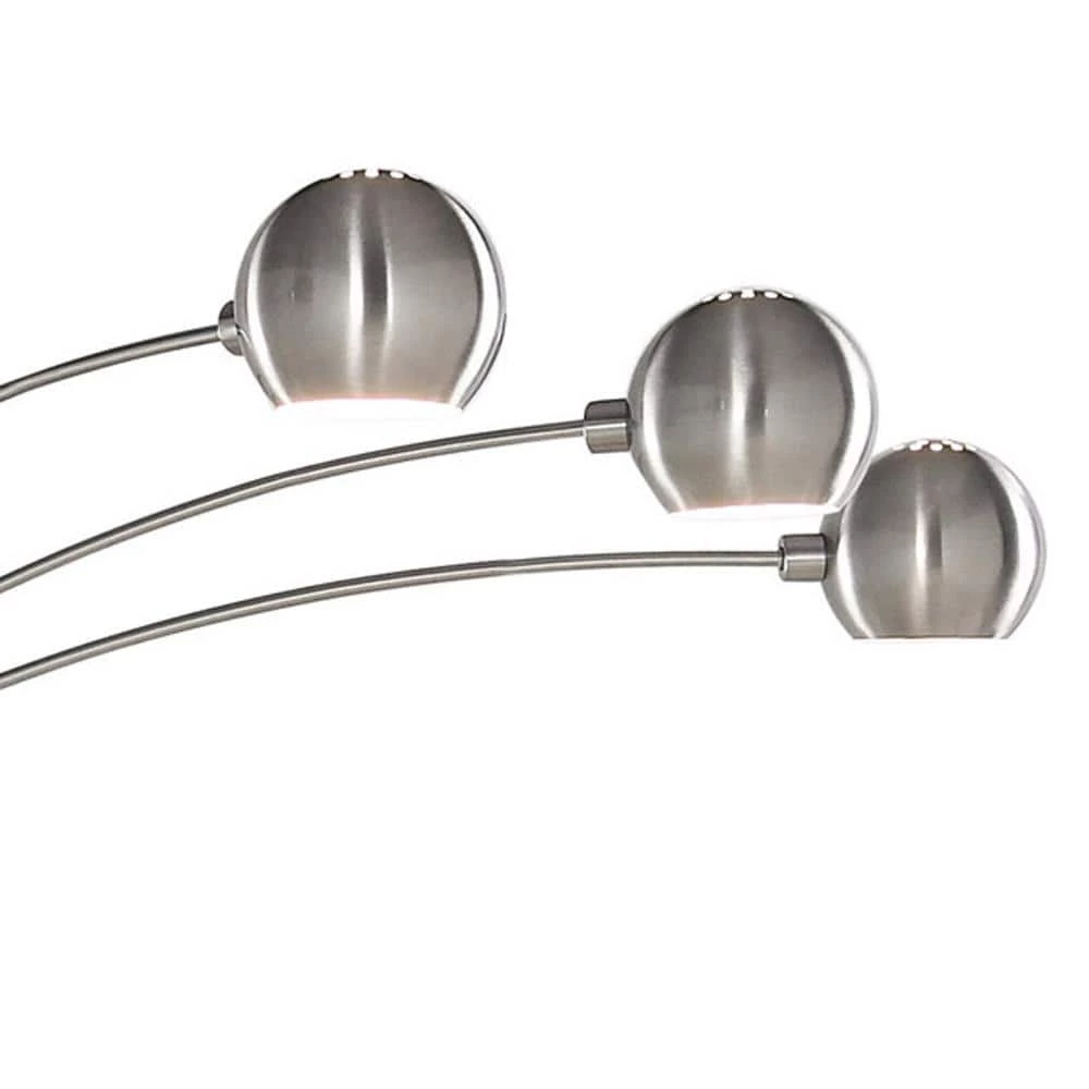 Orbs 84 in. Brushed Nickel Finish 5-Light Dimmable Arch Floor Lamp by HomeGlam 5 Orbs 84 in. Brushed Nickel Finish 5-Light Dimmable Arch Floor Lamp by HomeGlam - Image 3