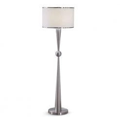 Dione 62 in. Brushed Nickel Finish Metal Floor Lamp by HomeGlam