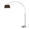 Orbita 82 in. Brushed Nickel Furnish LED Dimmable Retractable Arch Floor Lamp, Bulb Included with Empire Black Shade by HomeGlam -Hot Sale HomeGlam Store brushed nickel homeglam floor lamps hl6013 bnbk 64 1000