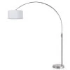 Orbita 82 in. Brushed Nickel Finish Dimmable Retractable Arch Floor Lamp, Bulb Included with Drum White Shade by HomeGlam 1 Orbita 82 in. Brushed Nickel Finish Dimmable Retractable Arch Floor Lamp, Bulb Included with Drum White Shade by HomeGlam -Hot Sale HomeGlam Store brushed nickel homeglam floor lamps hl6013 bndwh 64 1000