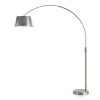 Orbita 81 in. H Brushed Nickel Finish LED Dimmable Retractable Arch Floor Lamp, Bulb Included with Empire Silver Shade by HomeGlam -Hot Sale HomeGlam Store brushed nickel homeglam floor lamps hl6013 bnpv 64 1000