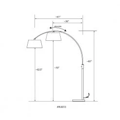 Orbita 81 in. H Brushed Nickel Finish LED Dimmable Retractable Arch Floor Lamp, Bulb Included with Empire White Shade by HomeGlam -Hot Sale HomeGlam Store brushed nickel homeglam floor lamps hl6013 bnwh 1f 1000