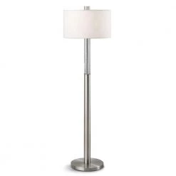 Fusion 62 in. H Brushed Nickel Finish Bubble Crystal Floor Lamp by HomeGlam