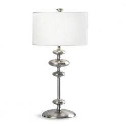 Mercury 30 in. H Brushed Nickel Finish Metal Table Lamp by HomeGlam