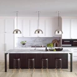 Octavia 1-Light Brushed Nickel Pendant with Frosted White Glass Shade by Meyer&Cross -Hot Sale HomeGlam Store brushed nickel meyer cross chandeliers pd0525 31 1000