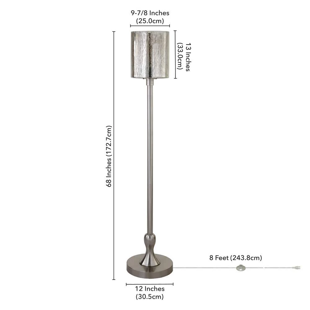 Numit 68.75 in. Brushed Nickel Floor Lamp with Mercury Glass Shade by Meyer&Cross 7 Numit 68.75 in. Brushed Nickel Floor Lamp with Mercury Glass Shade by Meyer&Cross - Image 5