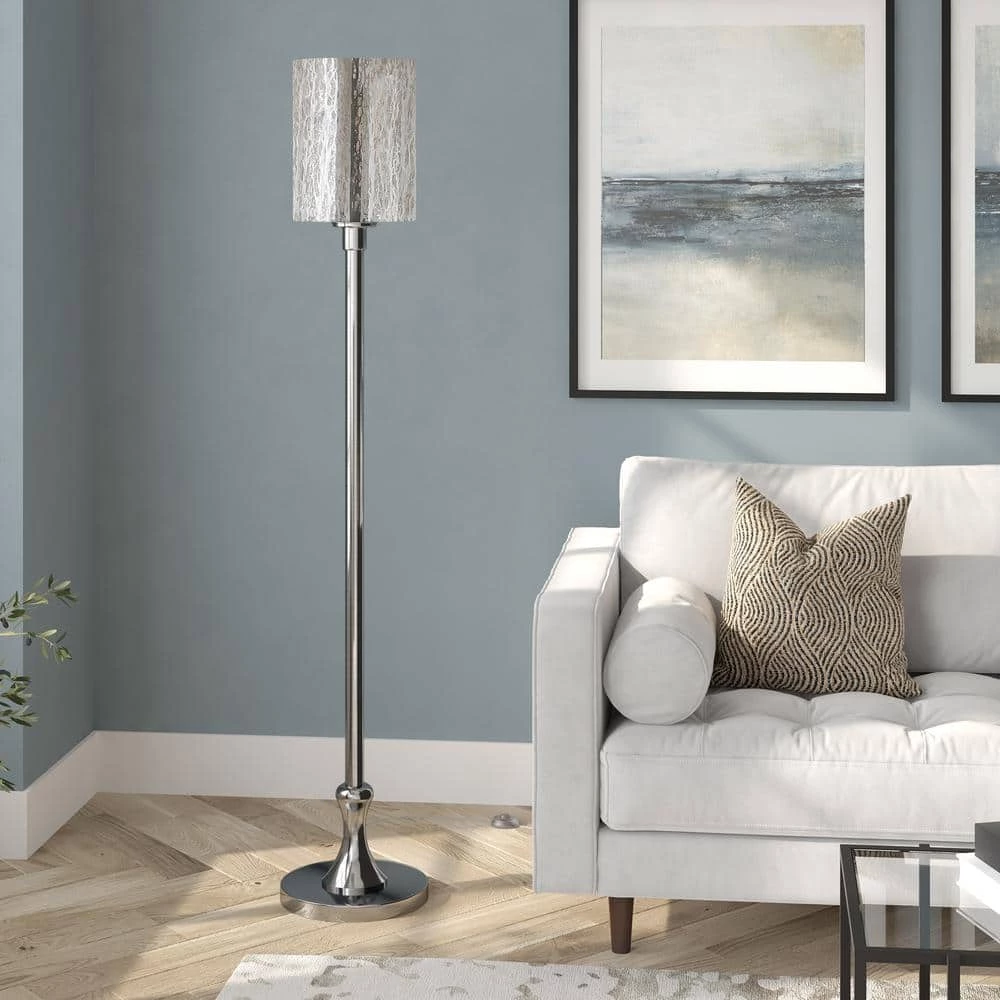 Numit 68.75 in. Brushed Nickel Floor Lamp with Mercury Glass Shade by Meyer&Cross 5 Numit 68.75 in. Brushed Nickel Floor Lamp with Mercury Glass Shade by Meyer&Cross - Image 3