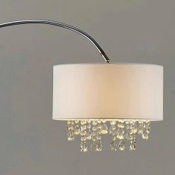 Monroe 81 in Chrome Finish Crystal Pendants Arch Floor Lamp by HomeGlam -Hot Sale HomeGlam Store chrome homeglam floor lamps hg7098ch 4f 1000