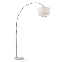 Monroe 81 in Chrome Finish Crystal Pendants Arch Floor Lamp by HomeGlam