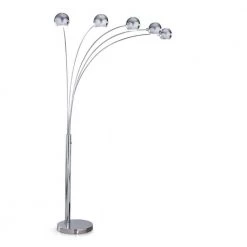 Orbs 84 in. Chrome Finish 5-Light Dimmable Arch Floor Lamp by HomeGlam