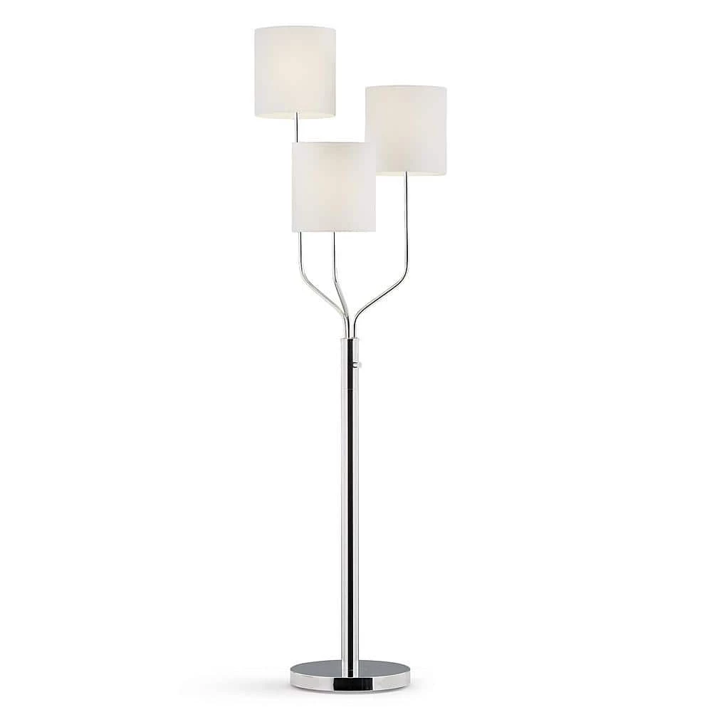 FLORENCE 68 in. Chrome Finish Metal Floor Lamp by HomeGlam 3 FLORENCE 68 in. Chrome Finish Metal Floor Lamp by HomeGlam
