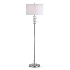 VERONA 61 in. Chrome Finish Crystals Floor Lamp by HomeGlam
