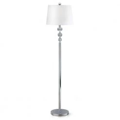 TARANTO 61 in. Chrome Finish Floor Lamp with Stack Crystal Balls by HomeGlam