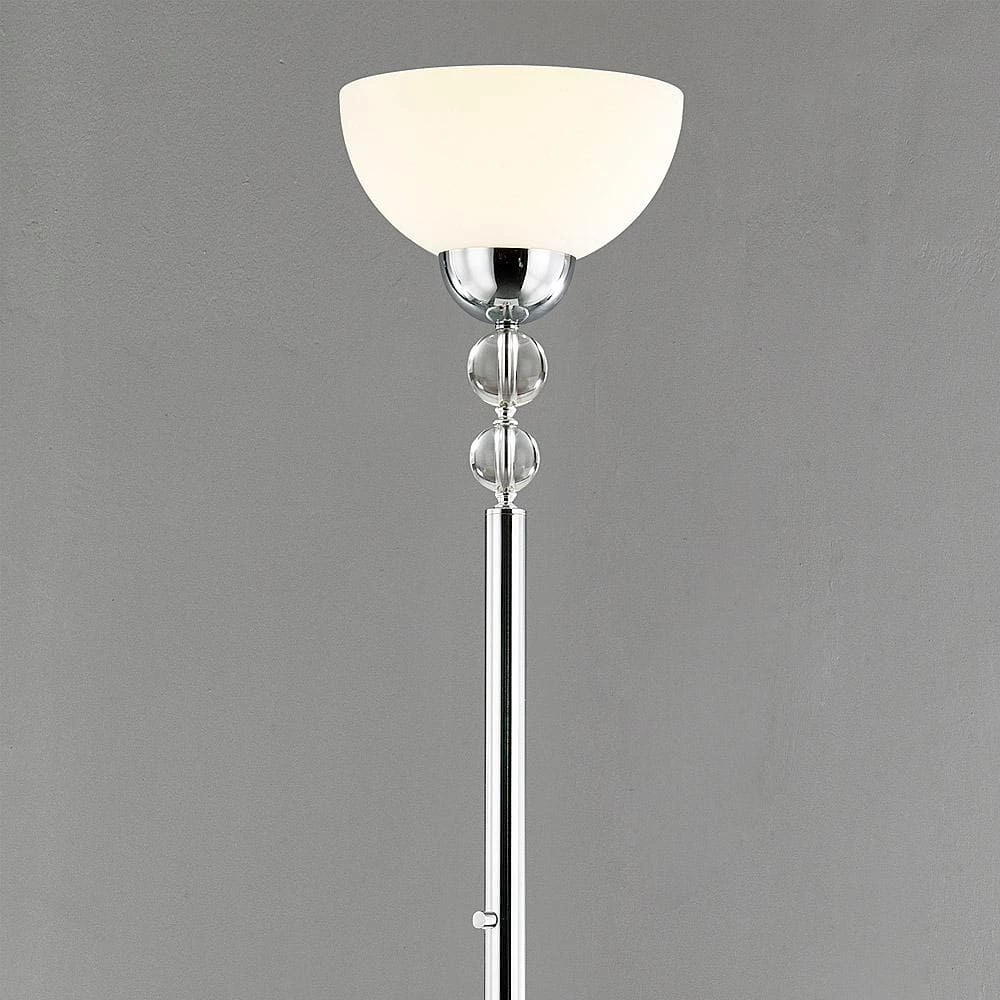 TARANTO 72 in. Chrome Finish LED Dimmable Crystal Balls Torchiere Floor Lamp with LED Bulb Included by HomeGlam 5 TARANTO 72 in. Chrome Finish LED Dimmable Crystal Balls Torchiere Floor Lamp with LED Bulb Included by HomeGlam - Image 3