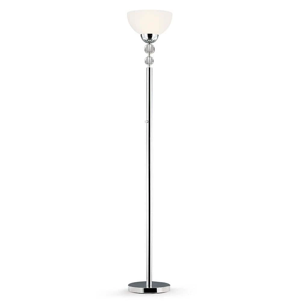 TARANTO 72 in. Chrome Finish LED Dimmable Crystal Balls Torchiere Floor Lamp with LED Bulb Included by HomeGlam 3 TARANTO 72 in. Chrome Finish LED Dimmable Crystal Balls Torchiere Floor Lamp with LED Bulb Included by HomeGlam