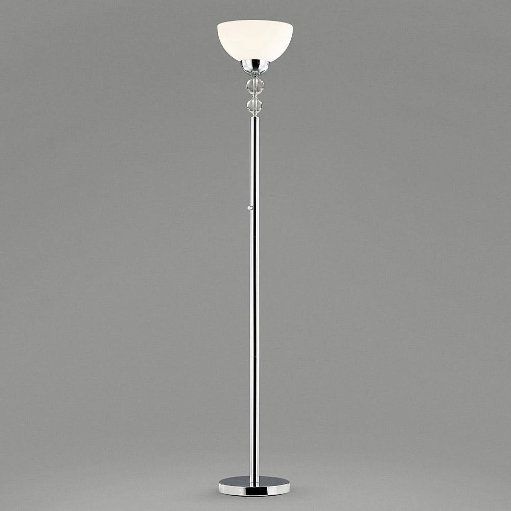 TARANTO 72 in. Chrome Finish LED Dimmable Crystal Balls Torchiere Floor Lamp with LED Bulb Included by HomeGlam 4 TARANTO 72 in. Chrome Finish LED Dimmable Crystal Balls Torchiere Floor Lamp with LED Bulb Included by HomeGlam - Image 2