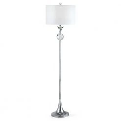 MARBELLA 61 in. Chrome Finish Crystal Floor Lamp by HomeGlam