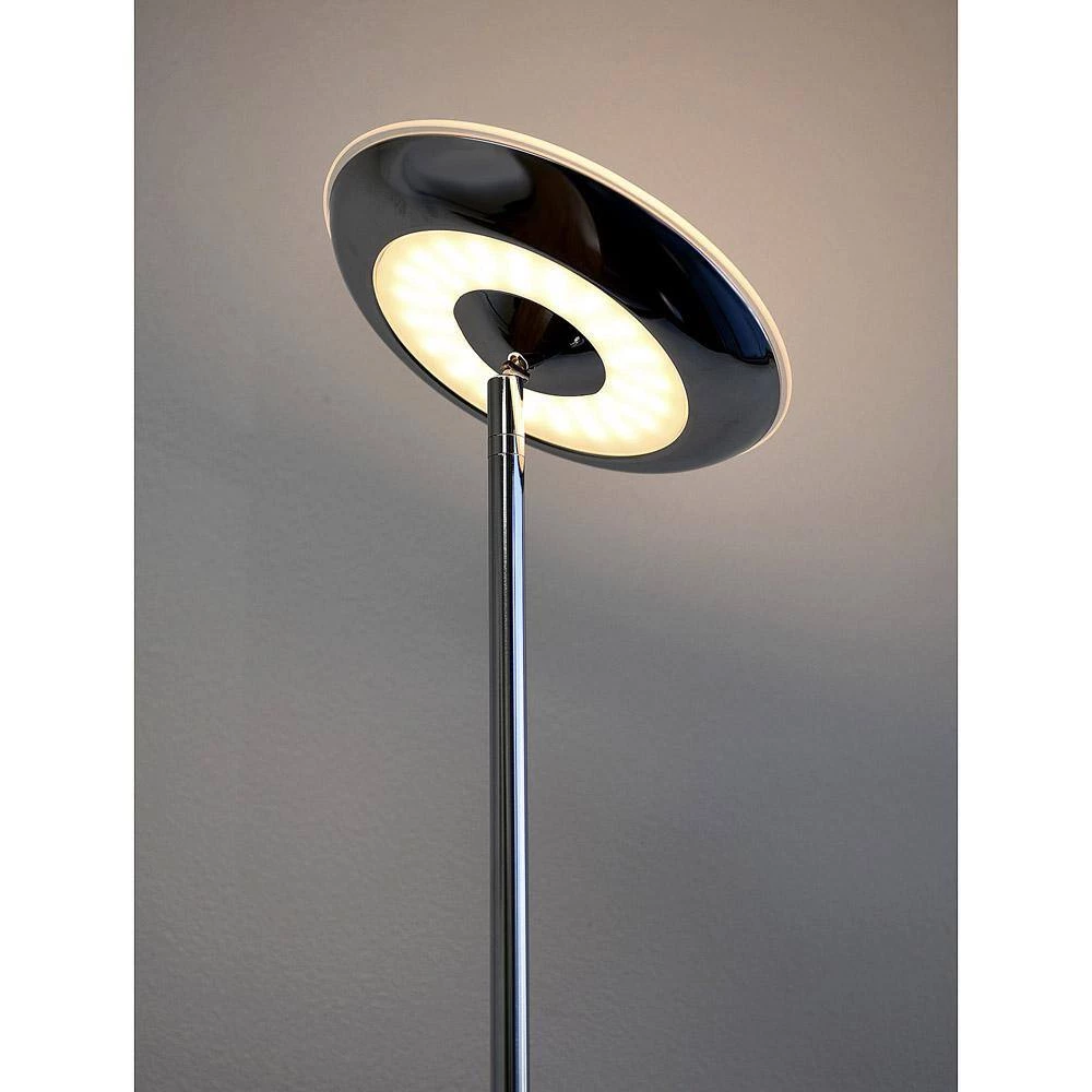 UFO 72 in. H Chrome Finish 30-Watt Dual-Lights Dimmable LED Torchiere Floor Lamp by HomeGlam 5 UFO 72 in. H Chrome Finish 30-Watt Dual-Lights Dimmable LED Torchiere Floor Lamp by HomeGlam - Image 3