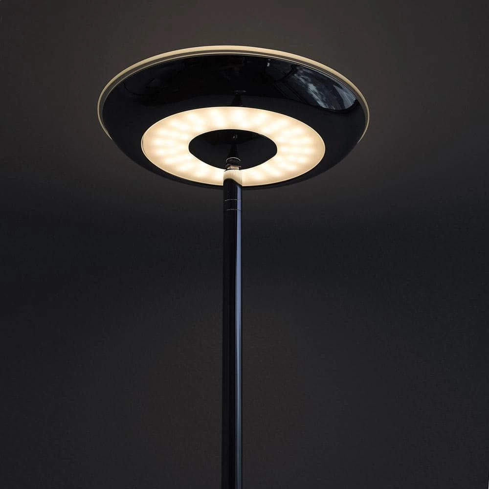 UFO 72 in. H Chrome Finish 30-Watt Dual-Lights Dimmable LED Torchiere Floor Lamp by HomeGlam 6 UFO 72 in. H Chrome Finish 30-Watt Dual-Lights Dimmable LED Torchiere Floor Lamp by HomeGlam - Image 4