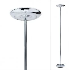UFO 72 in. H Chrome Finish 30-Watt Dual-Lights Dimmable LED Torchiere Floor Lamp by HomeGlam