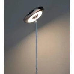 UFO 72 in. H Chrome Finish 30-Watt Dual-Lights Dimmable LED Torchiere Floor Lamp by HomeGlam 12 UFO 72 in. H Chrome Finish 30-Watt Dual-Lights Dimmable LED Torchiere Floor Lamp by HomeGlam -Hot Sale HomeGlam Store chrome homeglam floor lamps hl7072ch fa 1000
