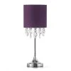 Florence 22 in. Chrome Finish Crystal Pendants Table Lamp with Purple Shade by HomeGlam 1 Florence 22 in. Chrome Finish Crystal Pendants Table Lamp with Purple Shade by HomeGlam -Hot Sale HomeGlam Store chrome homeglam table lamps hl7020ts pr 64 1000