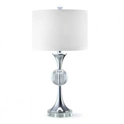 Marbella 26 in. H Chrome Crystal Table Lamp by HomeGlam