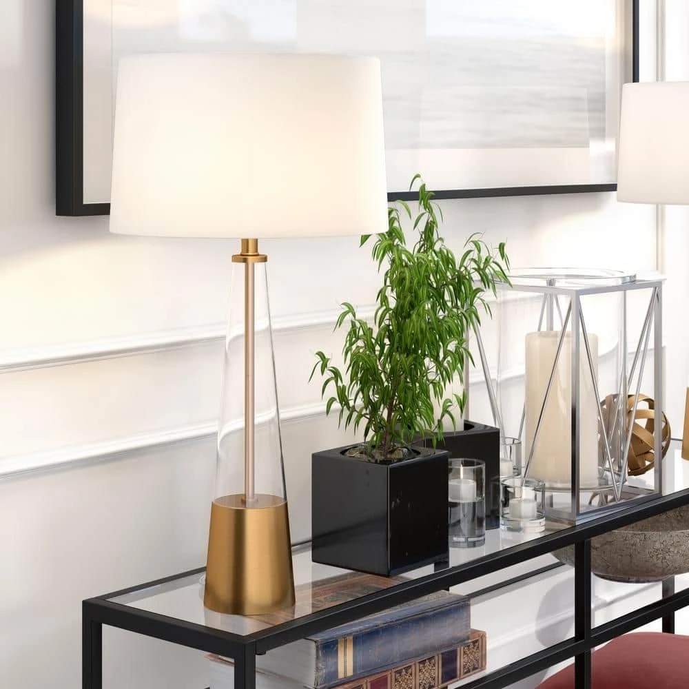 Vivien 29.5 in. Clear Glass and Brass Table Lamp by Meyer&Cross 5 Vivien 29.5 in. Clear Glass and Brass Table Lamp by Meyer&Cross - Image 3