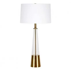 Vivien 29.5 in. Clear Glass and Brass Table Lamp by Meyer&Cross