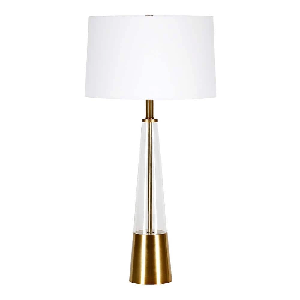 Vivien 29.5 in. Clear Glass and Brass Table Lamp by Meyer&Cross 3 Vivien 29.5 in. Clear Glass and Brass Table Lamp by Meyer&Cross